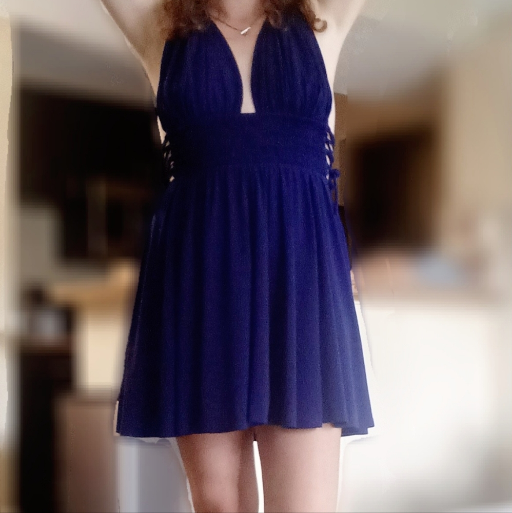 Express royal blue party dress